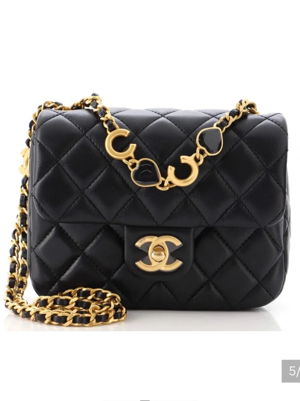Chanel Coco de toi amore amour quilted heart chain mini flap bag lambskin